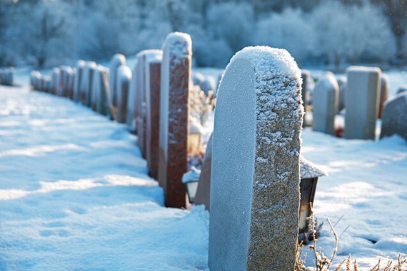 Graveyard in the snow
