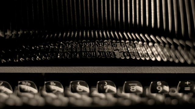 Typewriter keys: writing a response