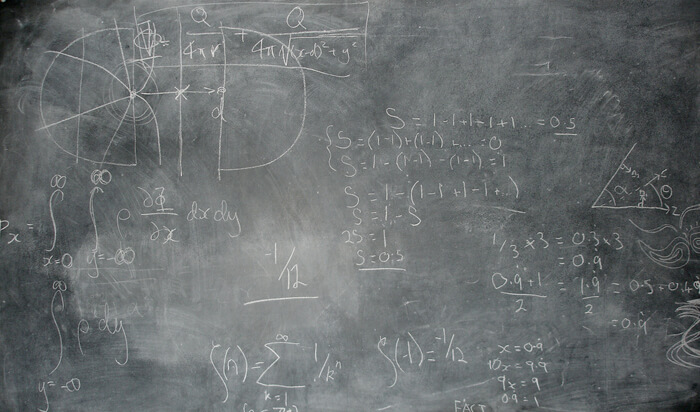 0.999...=1 on blackboard